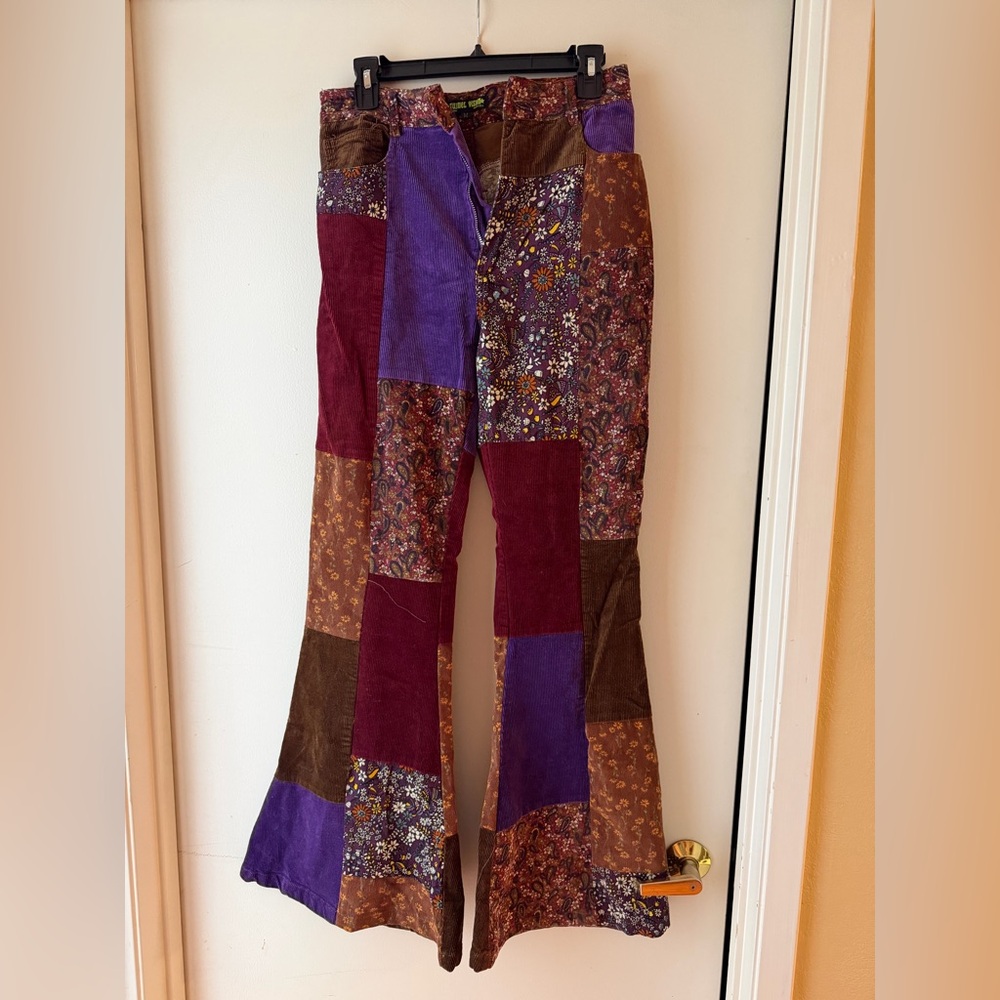 Patchwork Flare Jeans - Multicolor - image 1